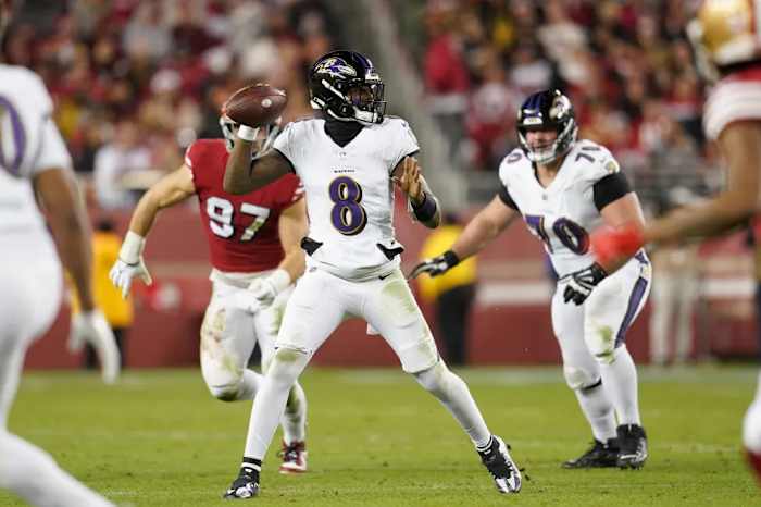 Lamar Jackson will attempt to lead the Baltimore Ravens to the Super Bowl for the first time since the 2012 season.